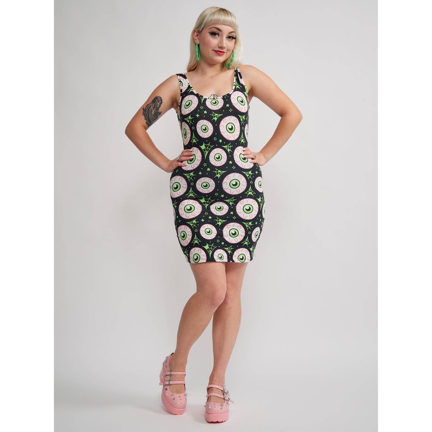 Sourpuss - SOURPUSS JEEPERS PEEPERS TANK DRESS: L