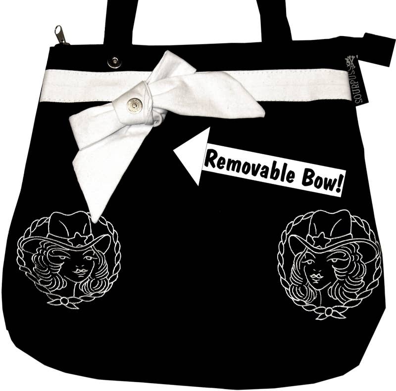 Square Deal Recordings & Supplies - Purse - Sourpuss - Cowgirl Tote Western Pin-up Retro