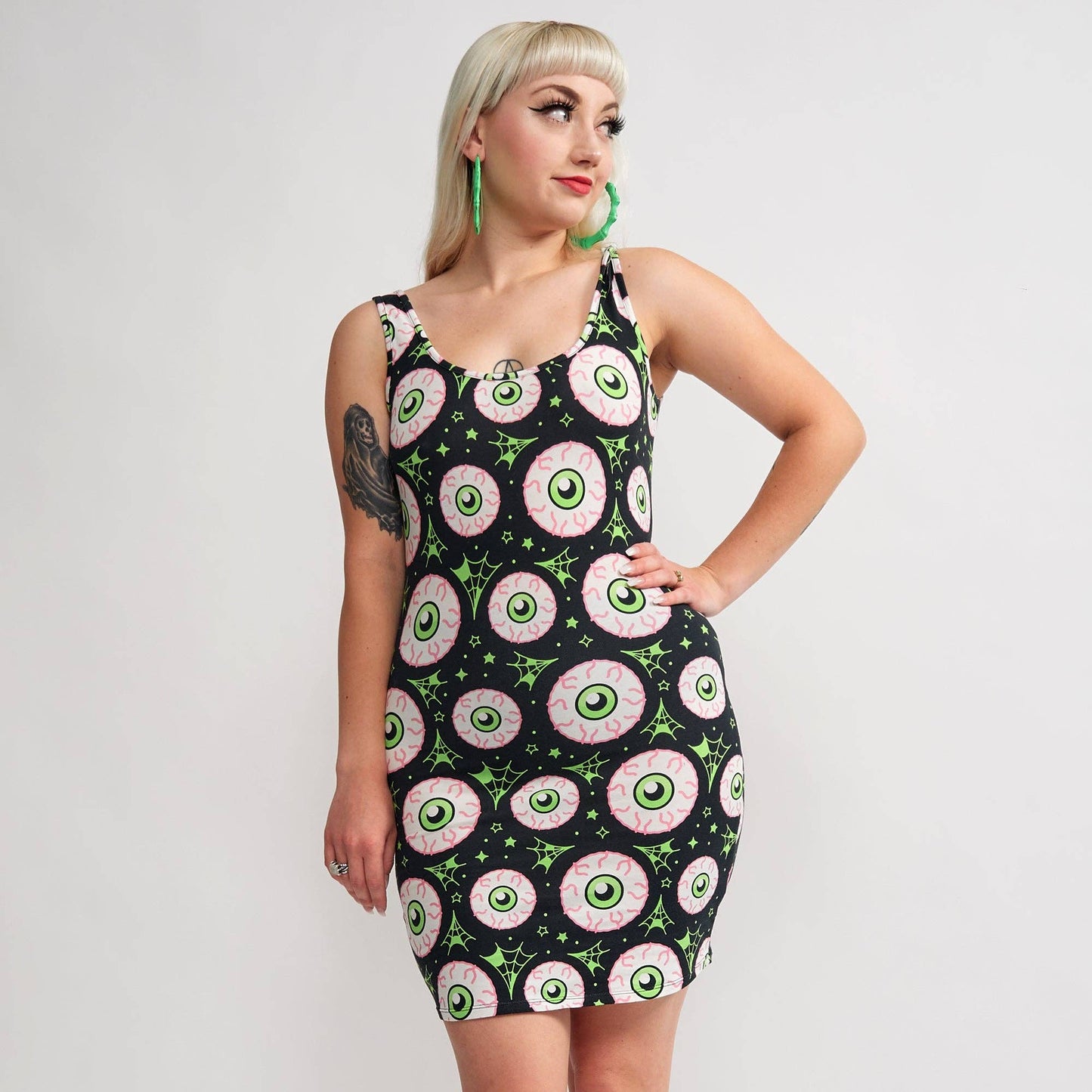 Sourpuss - SOURPUSS JEEPERS PEEPERS TANK DRESS: L