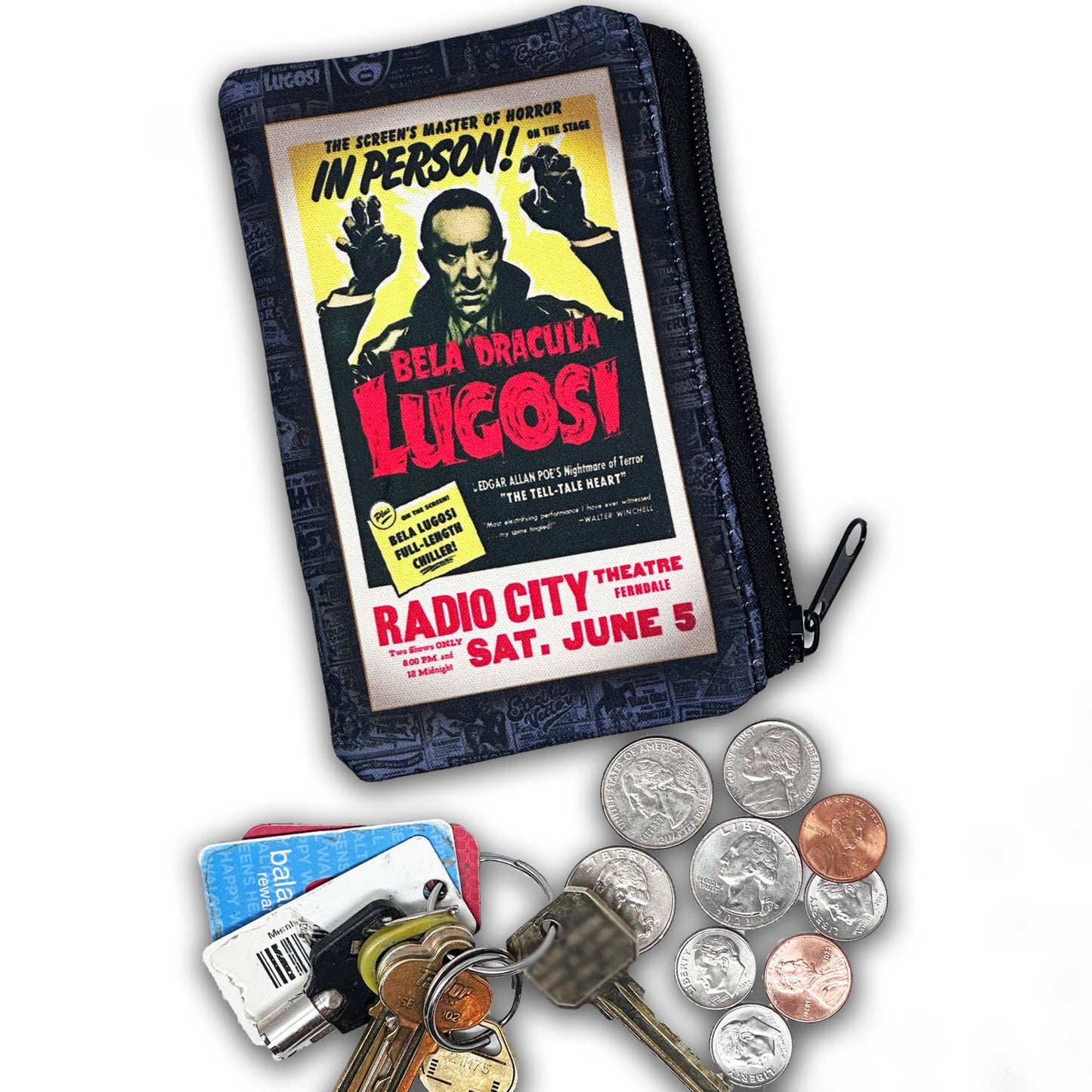 Retro-a-go-go! - Bela Lugosi in Person Zipper Coin Pouch