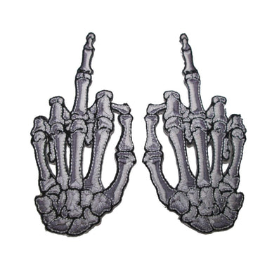 Kreepsville 666 SKELLI HAND FINGER BONE PATCH PAIR WHITE