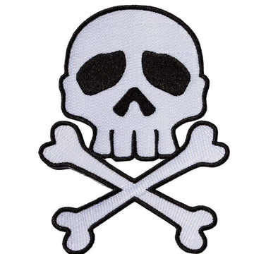 Kreepsville 666 SKULL CROSS BONES WHITE PATCH