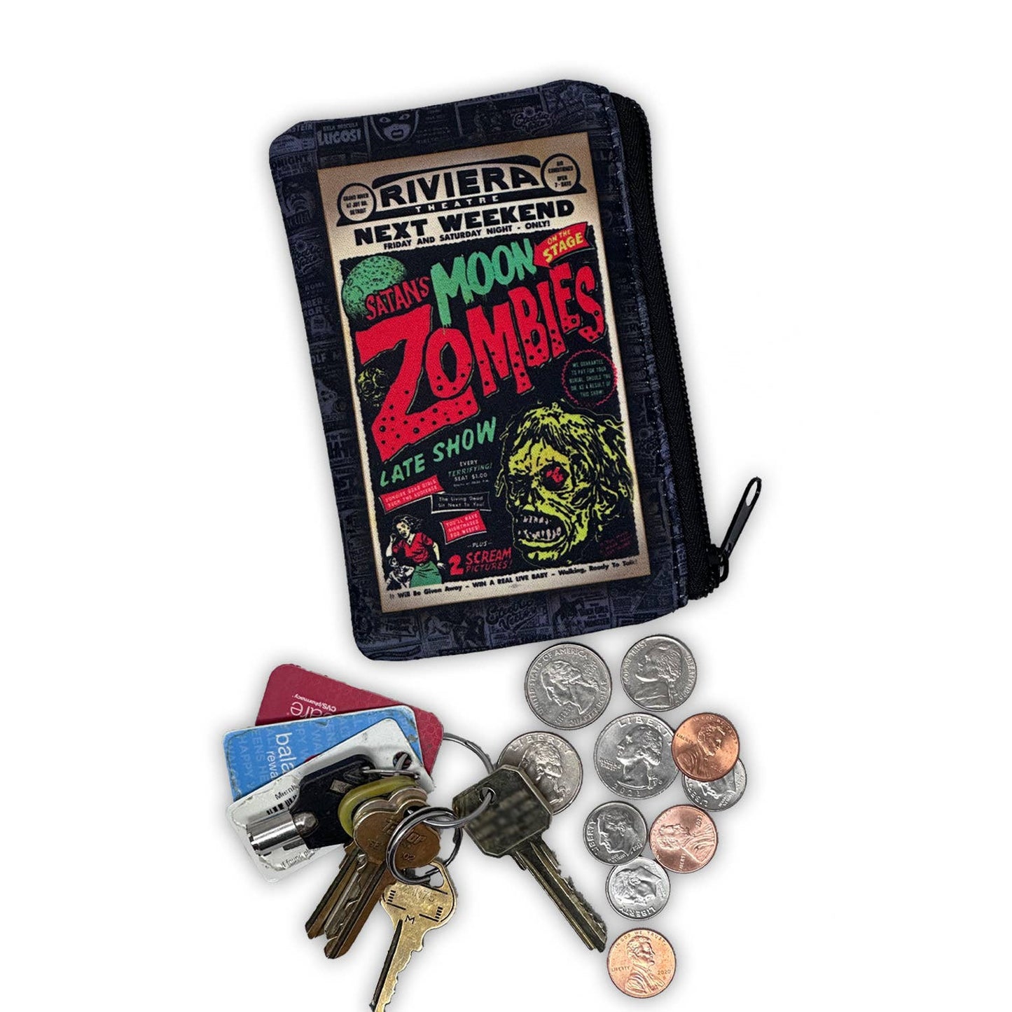 Retro-a-go-go! - Moon Zombies Zipper Coin Pouch