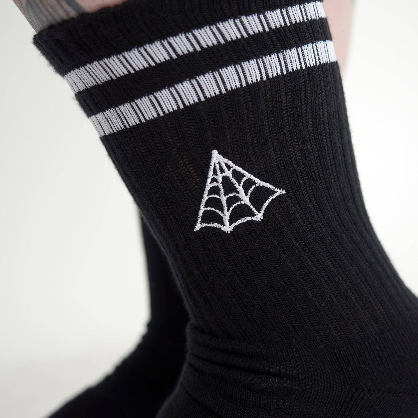 Sourpuss - SOURPUSS WEB EMBROIDERED ATHLETIC SOCKS BLACK: Default