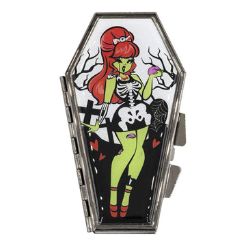 ZOMBIE GIRL STANDING COFFIN COMPACT