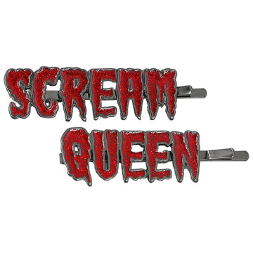 SCREAM QUEEN TEXT HAIR SLIDES