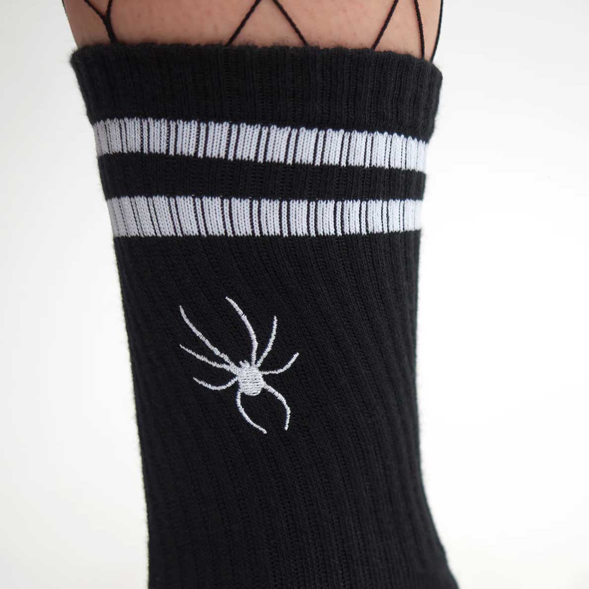 Sourpuss - SOURPUSS SPIDER EMBROIDERED ATHLETIC SOCKS BLACK: Default