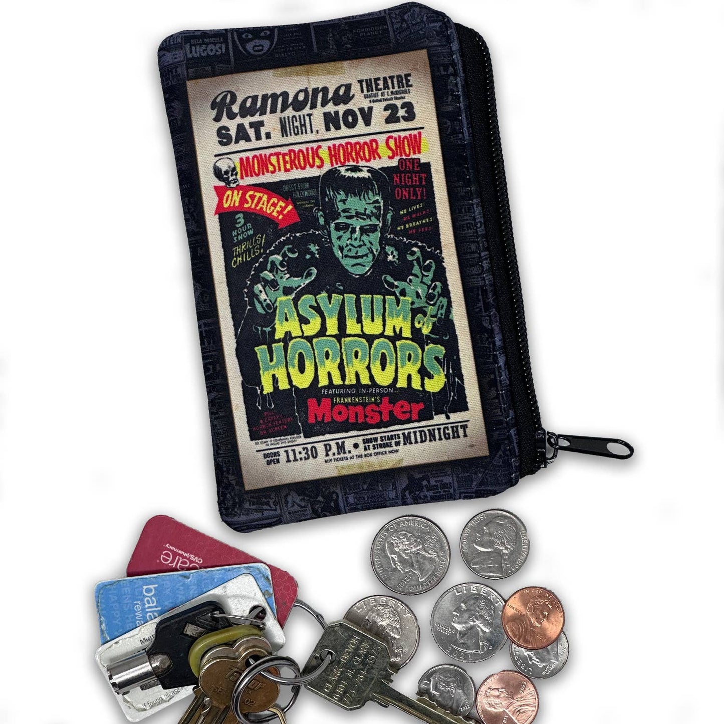 Retro-a-go-go! - Asylum Horrors Zipper Coin Pouch