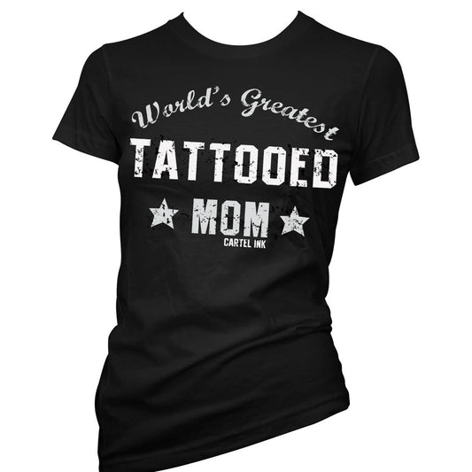 Cartel Ink - 3299-BLACK WHITE | World's Greatest Tattooed Mom: Black White / L