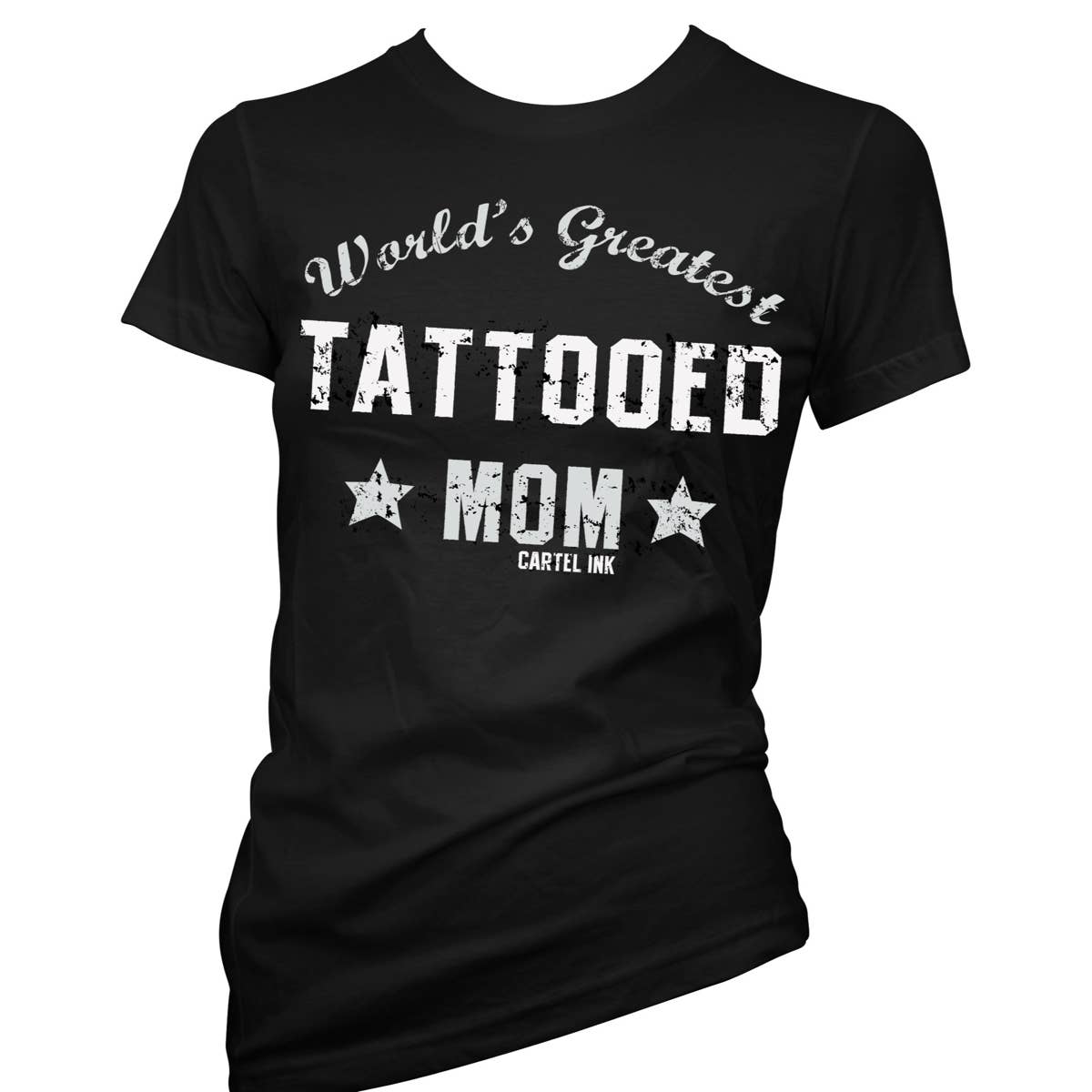 Cartel Ink - 3299-BLACK WHITE | World's Greatest Tattooed Mom: Black White / S