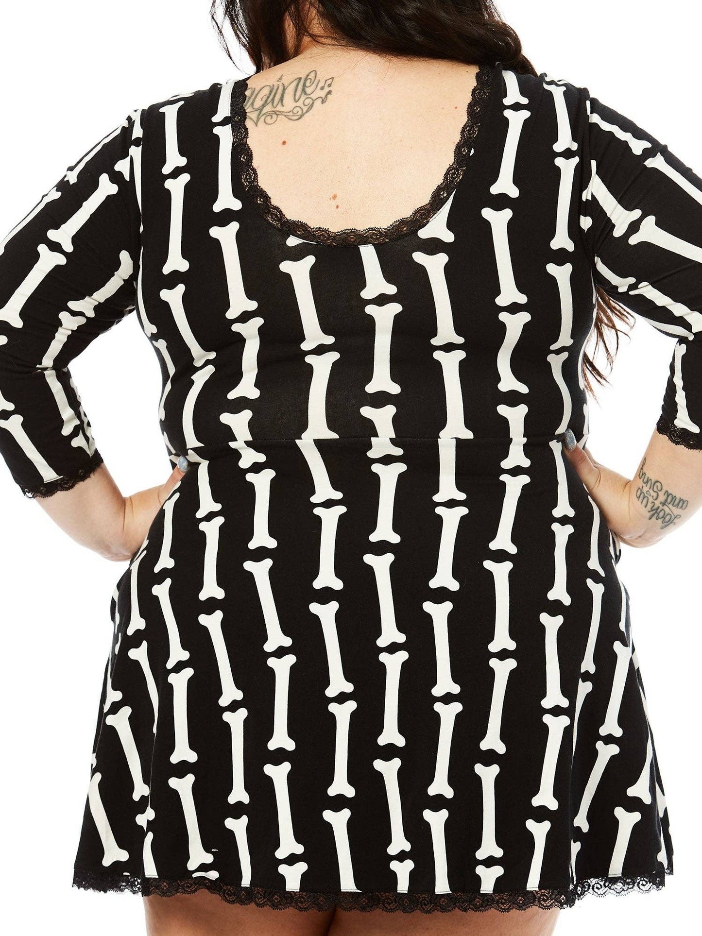 Sourpuss - SOURPUSS MISS BONES LOW-BACK DRESS: M / BLK