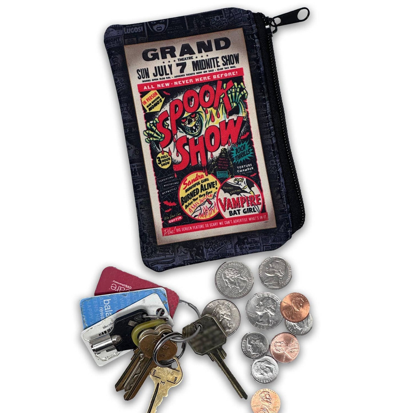 Retro-a-go-go! - Spook Show Zipper Coin Pouch