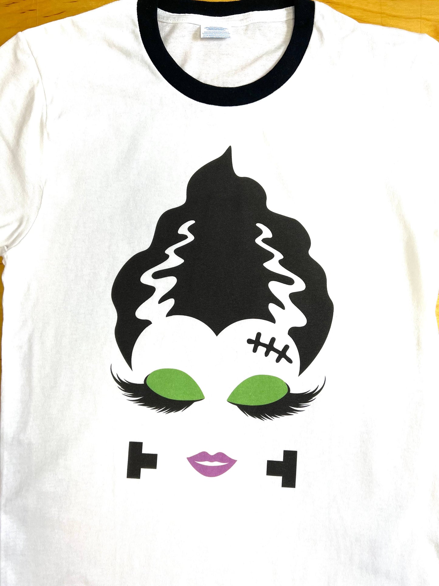 Bride Of Frankenstein Black and White Ringer T-Shirt