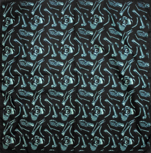 Square Deal Recordings & Supplies - Bandana - Sourpuss - Black & Light Blue X-Ray Parts