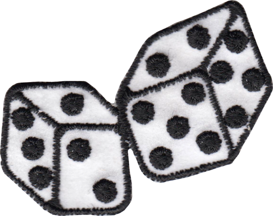 Square Deal Recordings & Supplies - Patch - Dice - White With Black Pips