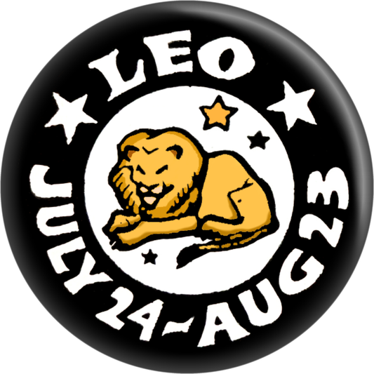 Pin-on Button - 1.25 Inch - Zodiac Sign - Leo