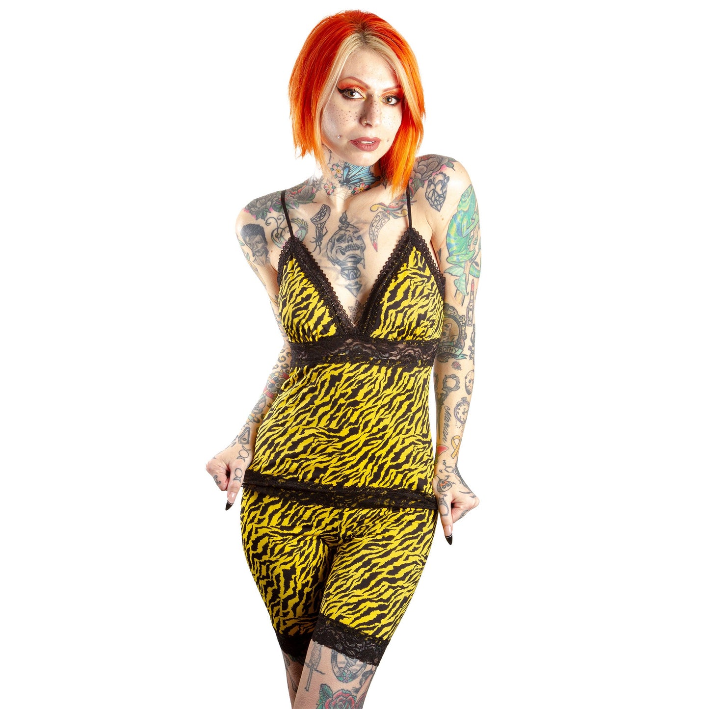 SOURPUSS PIZZAZZ CAMI YELLOW ZEBRA