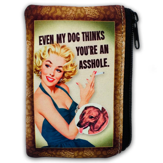 Retro-a-go-go! - Even My Dog....Zipper Coin Pouch