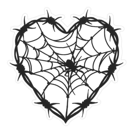 Sourpuss - SOURPUSS BARBED WIRE HEART STICKER CLEAR