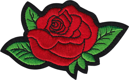 Square Deal Recordings & Supplies - Patch - Rose - With Green Leaves