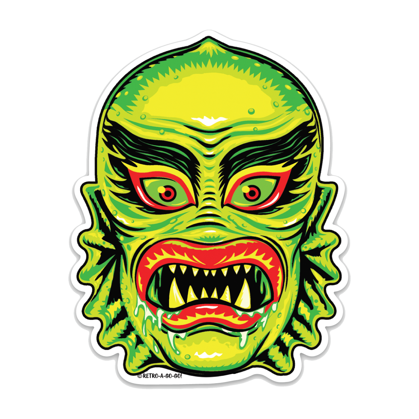 Retro-a-go-go! - Fish Face Vinyl Sticker