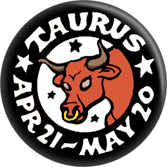 Pin-on Button - 1.25 Inch - Zodiac Signs - Taurus