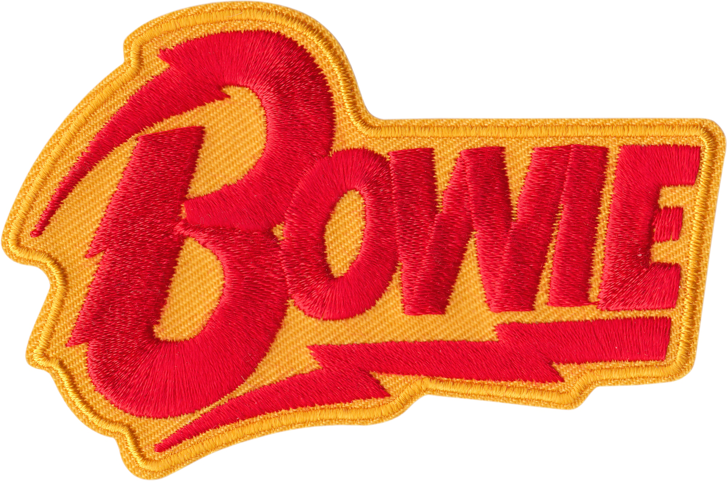 Square Deal Recordings & Supplies - Patch - Bowie, David - Red And Yellow Logo