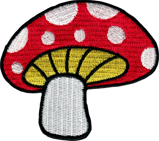 Square Deal Recordings & Supplies - Patch - Red Capped Mushroom With White Dots