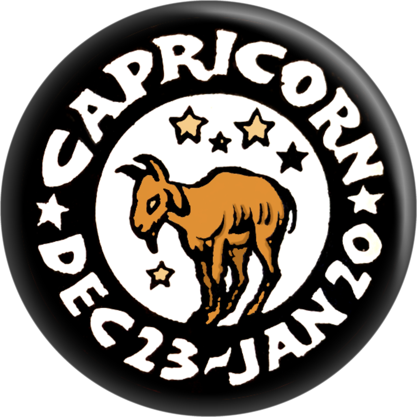 Pin-on Button - 1.25 Inch - Zodiac Sign - Capricorn