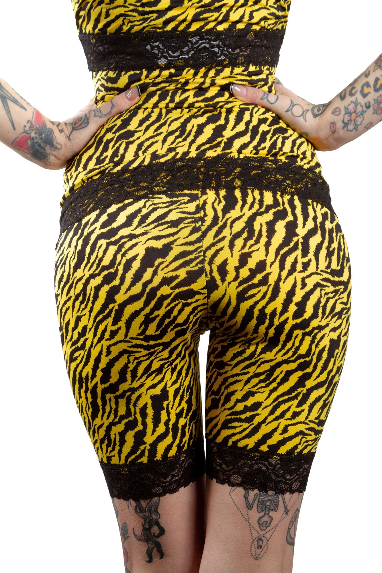 SOURPUSS HI WAIST PIZZAZZ SHORTS YELLOW ZEBRA Sourpuss